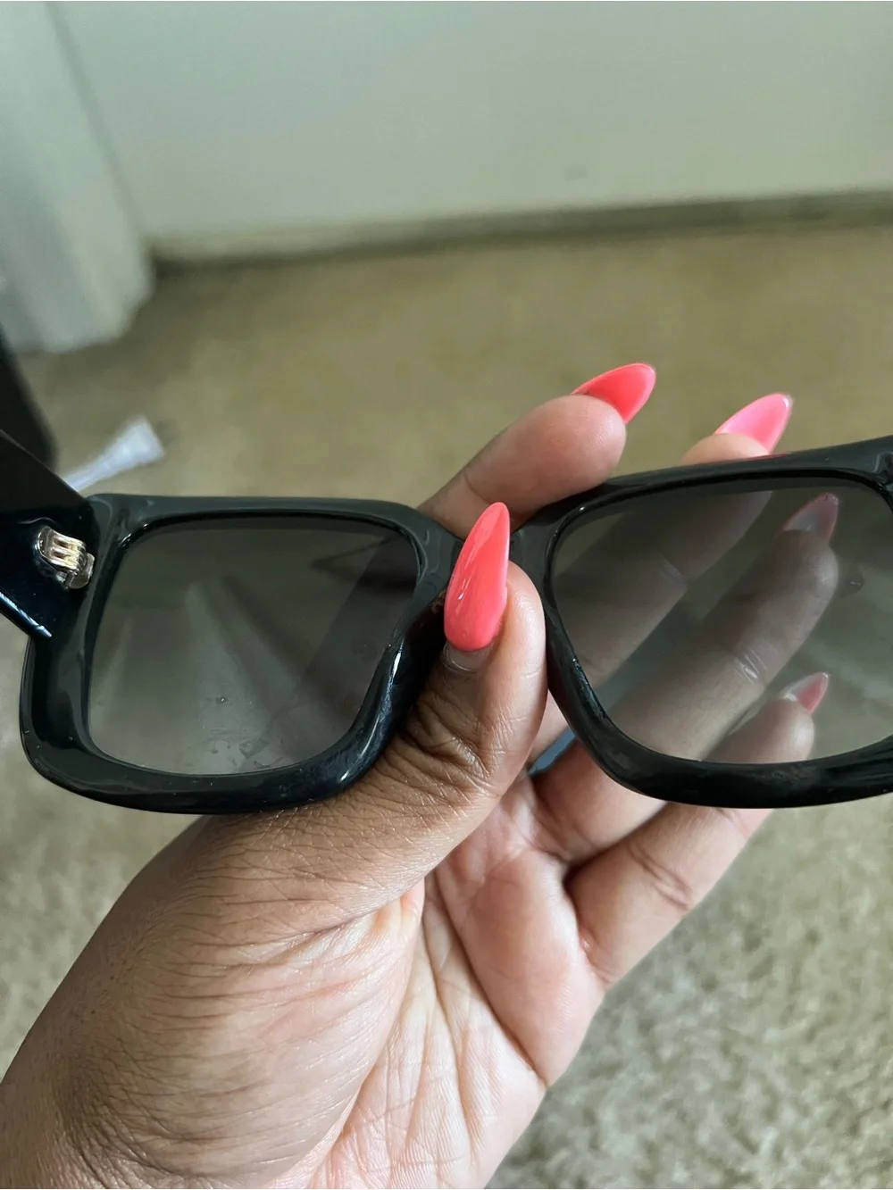 Gucci Black Sunglasses with Gold Logo Case